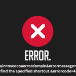 errordomain=nscocoaerrordomain&errormessage=could not find the specified shortcut.&errorcode=4