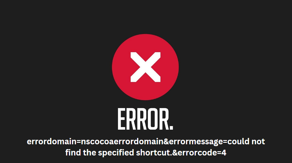 errordomain=nscocoaerrordomain&errormessage=could not find the specified shortcut.&errorcode=4